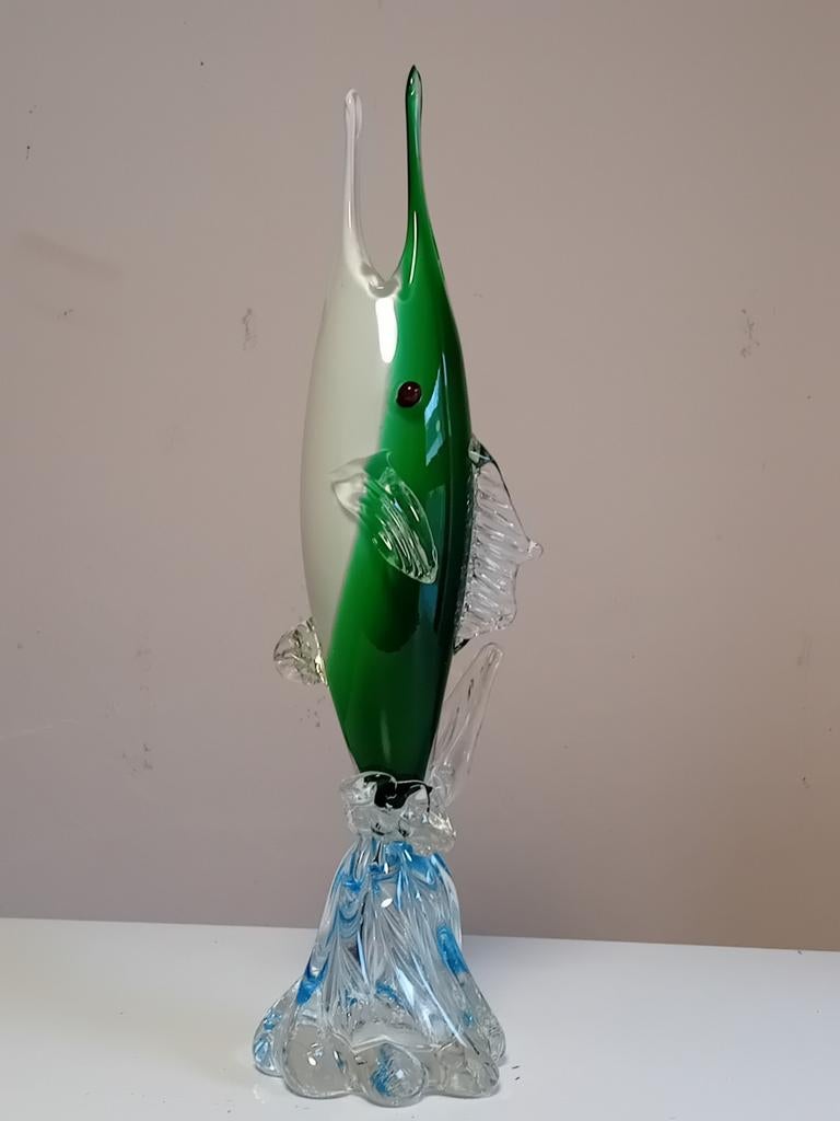 Ancien Poisson soliflore en verre de Murano, Enlèvement ou Envoi