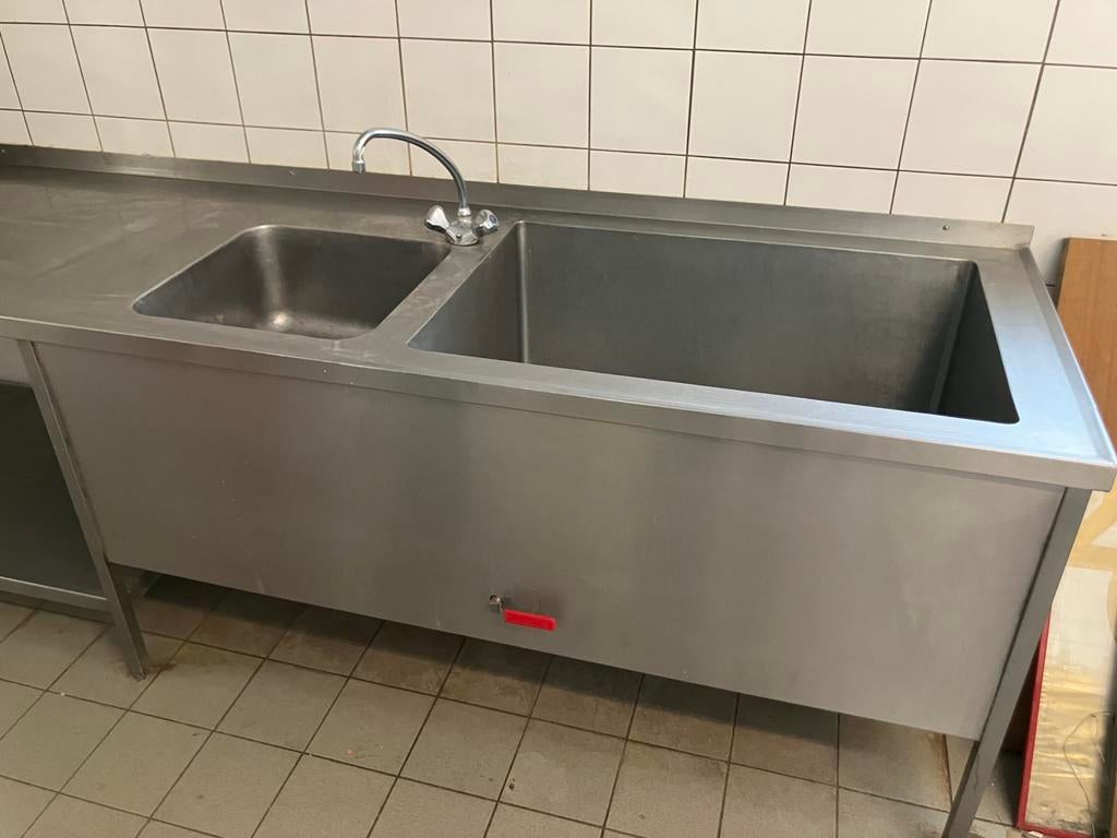 spoeltafel spoelbak gootsteen dubbele wasbak, Huis en Inrichting, Keuken | Keukenelementen, Gebruikt, Ophalen