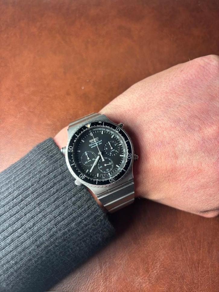 Seiko SQ quartz Chronograph Sports 100 horloge, Handtassen en Accessoires, Horloges | Heren, Zo goed als nieuw, Polshorloge, Seiko