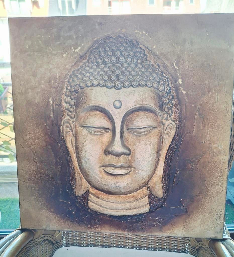 Houten frame, goudkleurige reliëfverf, Huis en Inrichting, Woonaccessoires | Boeddhabeelden