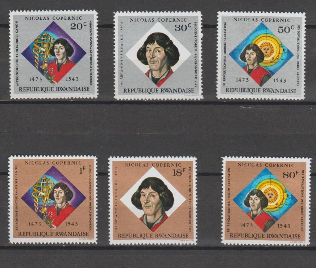 Rwanda 1973 Nicolaas Copernicus **, Postzegels en Munten, Postzegels | Afrika, Postfris, Overige landen, Ophalen of Verzenden