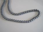 prachtige lange halsketting in hematiet parels, Handtassen en Accessoires, Kettingen, Ophalen of Verzenden, Zo goed als nieuw