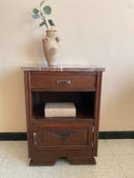 Table de chevet ancienne avec plateau en marbre, Maison & Meubles, Enlèvement, Comme neuf