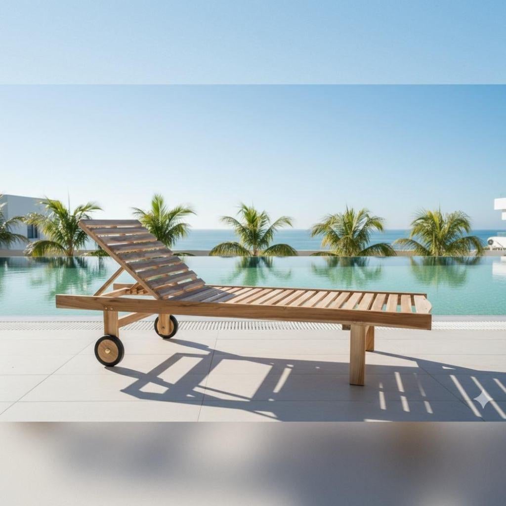 Nouvelle chaise longue en teck, Enlèvement, Neuf, Bois de teck, Mobile