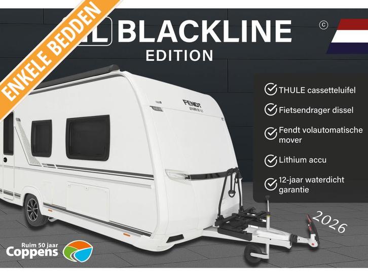 Fendt Tendenza 515 SG 2026 BLACKLINE ACTIE!, Caravans en Kamperen, Caravans, tot en met 4, 1250 - 1500 kg, Rondzit, Fendt, 2 aparte bedden