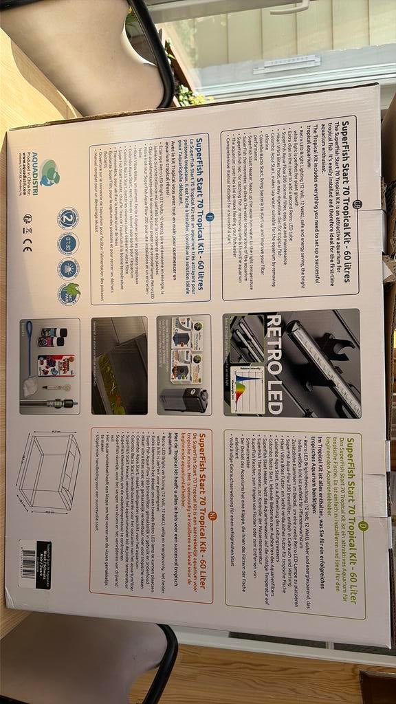 Aquarium 60 litres., Animaux & Accessoires, Neuf, Aquarium vide, Chauffage, Enlèvement