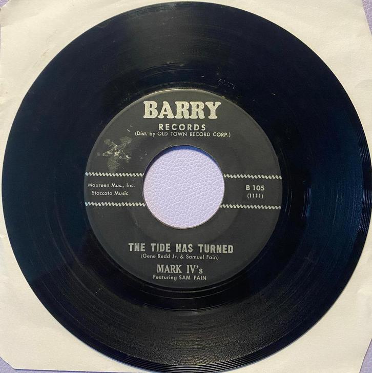 Mark IV's Featuring Sam Fain  The Tide Has Turned Popcorn, CD & DVD, Vinyles Singles, Comme neuf, Single, R&B et Soul, 7 pouces