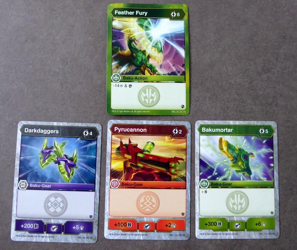 Set 4 Bakugan-kaarten Geogan en Armored Alliance-serie, Ophalen of Verzenden, Gebruikt