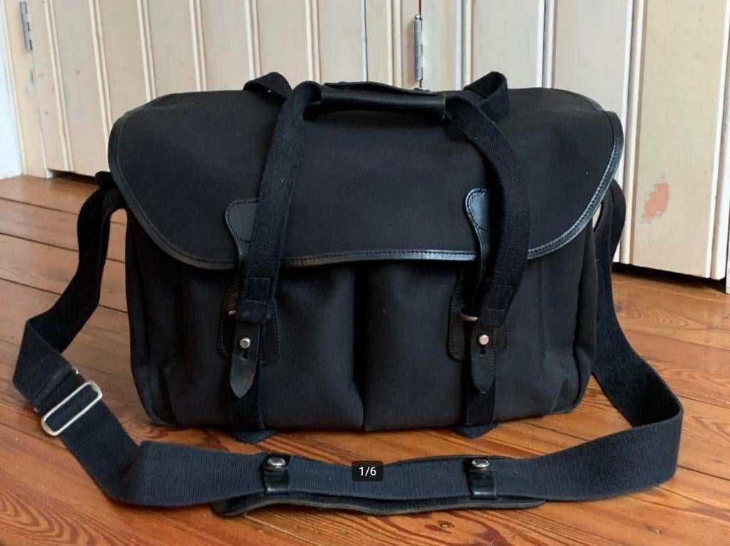 Schoudertas Billingham 445, Handtassen en Accessoires, Tassen | Schoudertassen, Zo goed als nieuw, Overige merken, Zwart, Leer