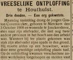 OORLOG 14-18 ONTPLOFTE HOUWITZER TE HOUTHULST OP 5/2/1923, Ophalen of Verzenden, Bidprentje