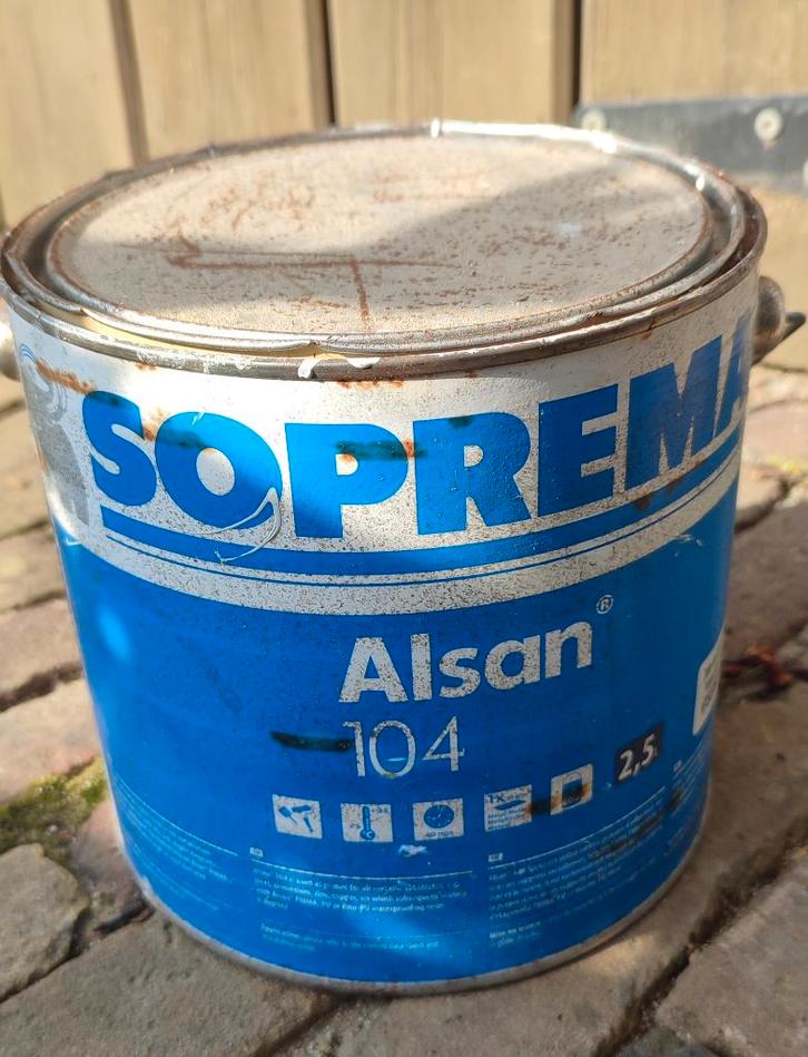 Soprema Alsan 104 primaire kleefstof, verpakking 2,5 kg, Huis en Inrichting, Stoffering | Behang, 25 tot 50 m², Ophalen