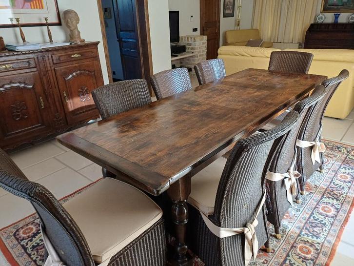 Eiken eettafel + Vincent Sheppard stoelen, Maison & Meubles, Salles à manger complètes, Utilisé, Enlèvement