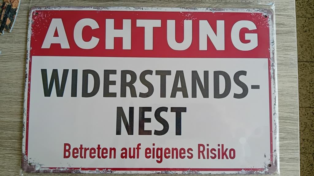 Affiche avec texte allemand 20 x 30 cm en métal, Maison & Meubles, Accessoires pour la Maison | Tableaux à écrire & Proverbes