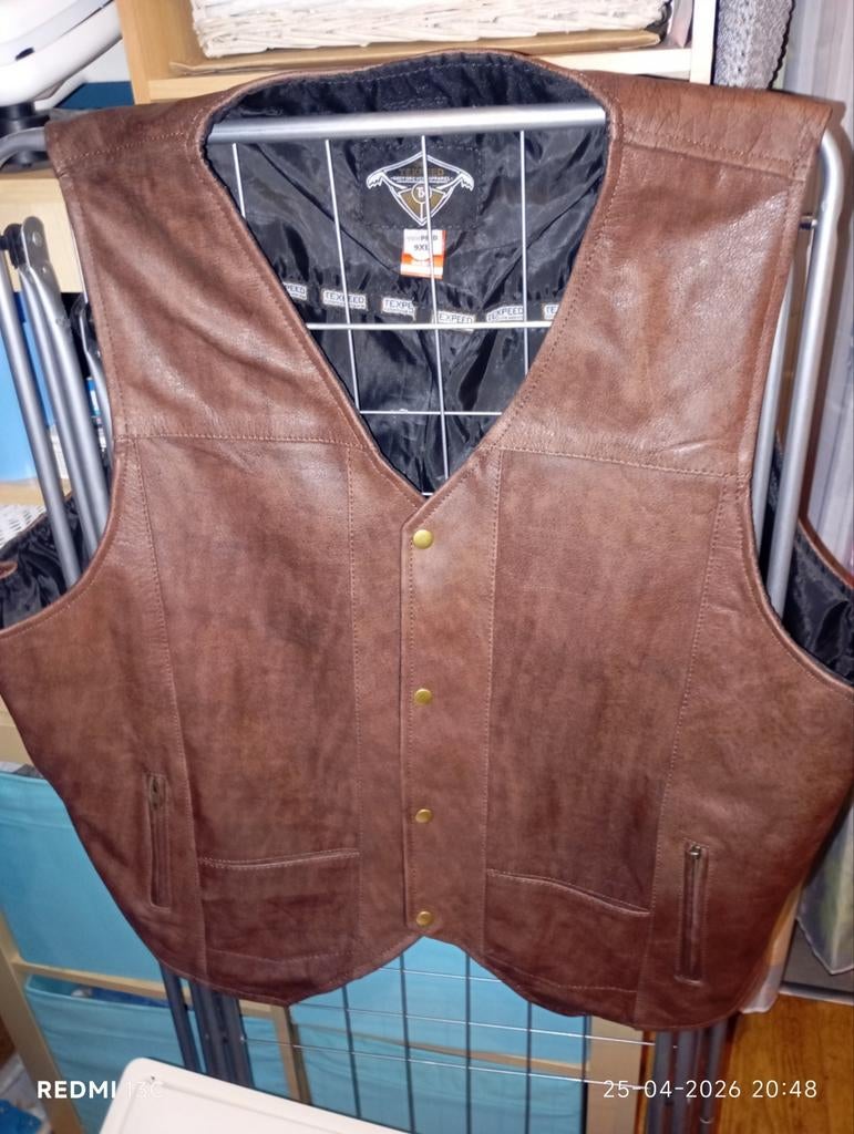 Bruine Lederen gilee splinternieuw, Vêtements | Hommes, Grandes tailles, Enlèvement, Neuf, Brun, Veste ou Manteau