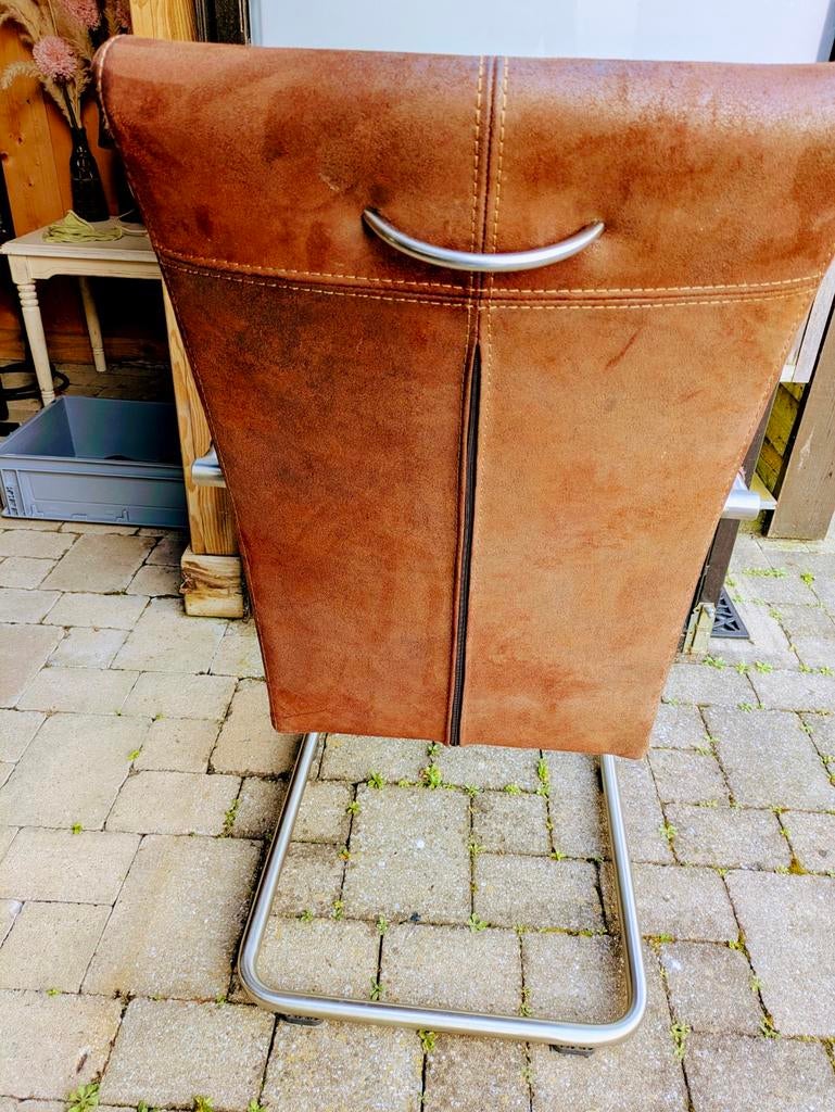 6 chaises de salle à manger en cuir nubuck, Maison & Meubles, Accessoires pour la Maison | Porte-journaux & Porte-revues, Enlèvement
