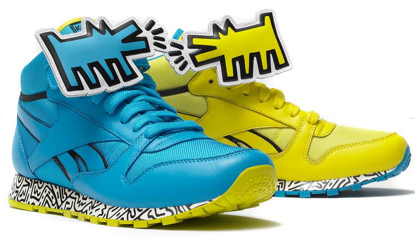 Keith Haring X Reebok sneakers blue/yellow (size 44 EU), Blauw, Nieuw, Ophalen of Verzenden, Reebok