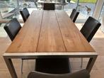 Table à manger -  bois et pieds inox, Maison & Meubles, Tables | Tables à manger, 150 à 200 cm, Cinq personnes ou plus, Comme neuf