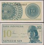Indonesië 10 Sen, Ophalen of Verzenden, Zuidoost-Azië, Los biljet