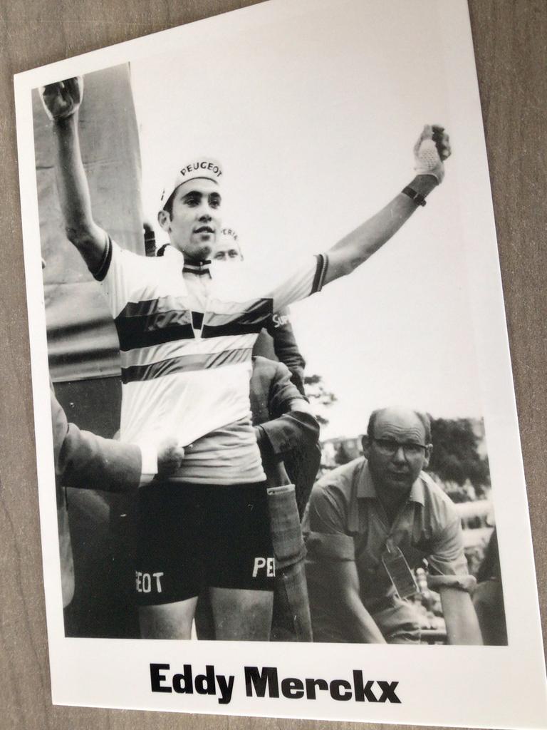 Wielerkaart wk team peugeot eddy merckx, Verzenden, Zo goed als nieuw