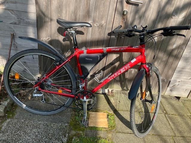 Fiets TREK 7.6 FX Hybride 20 Candy Red, Fietsen en Brommers, Fietsen | Mountainbikes en ATB, Gebruikt, Heren, Trek, Geen vering