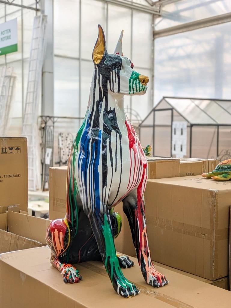 Statue chien Doberman résine, Enlèvement, Neuf, Animal