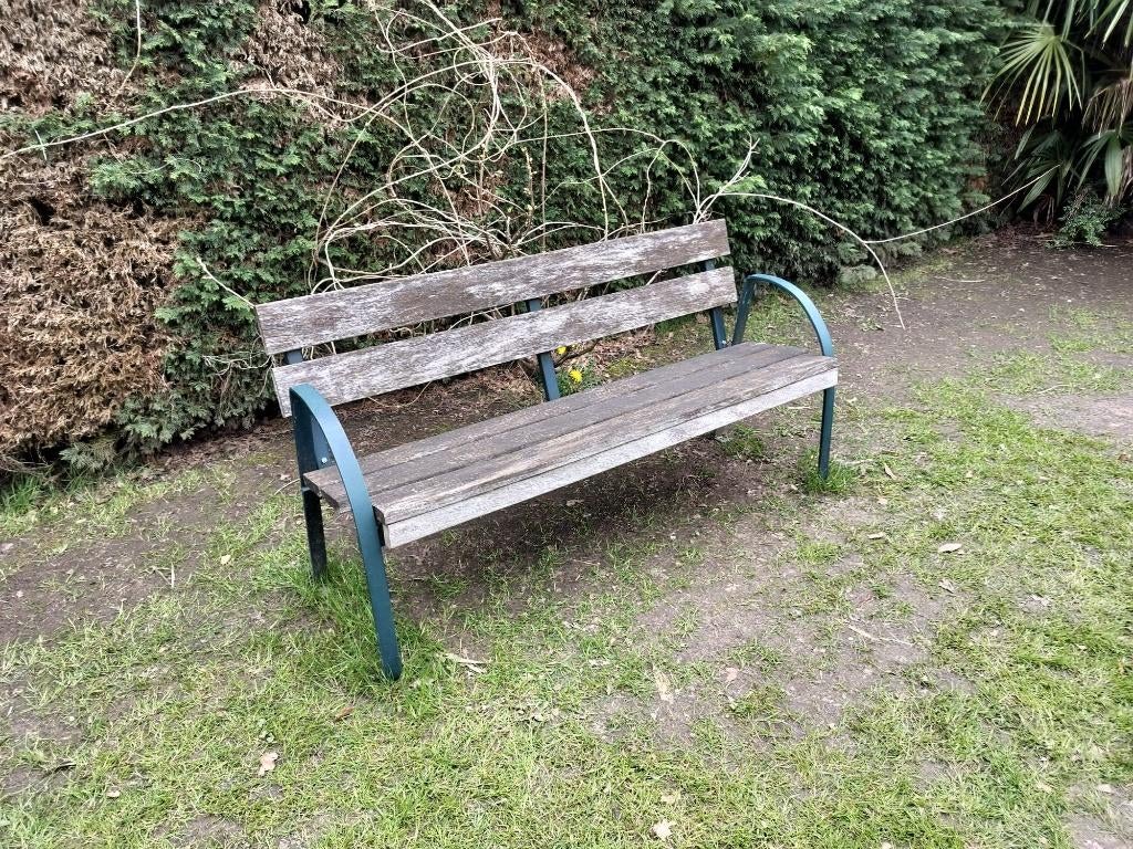 tuinbank , metaal en hout, Tuin en Terras, Tuinbanken, Ophalen, Hout