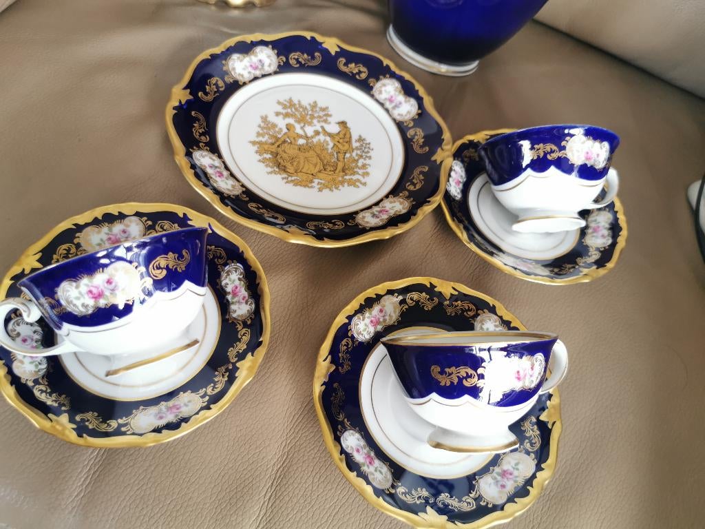 Reichenbach Echt Kobalt porselein, Antiek en Kunst, Antiek | Porselein, Ophalen of Verzenden