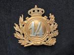 Insigne plaque képi shako 14ème de ligne Belgique belge ww1, Collections, Enlèvement ou Envoi