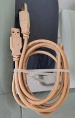 Cable d'imprimante   1m80  beige  -  utilisé  /  d'occasion., Enlèvement ou Envoi, Utilisé, Câble d'imprimante, Hama