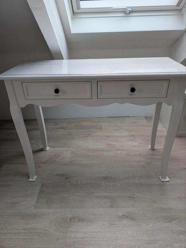 kaptafel, make up tafel, haltafel, sidetable landelijk wit, Huis en Inrichting, Tafels | Sidetables, Ophalen