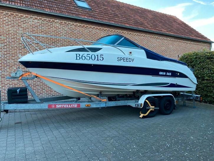 Galeon Galia 565 cabin cruiser met trailer, Watersport en Boten, Speedboten, Gebruikt, 3 tot 6 meter, Benzine, 70 tot 120 pk, Polyester