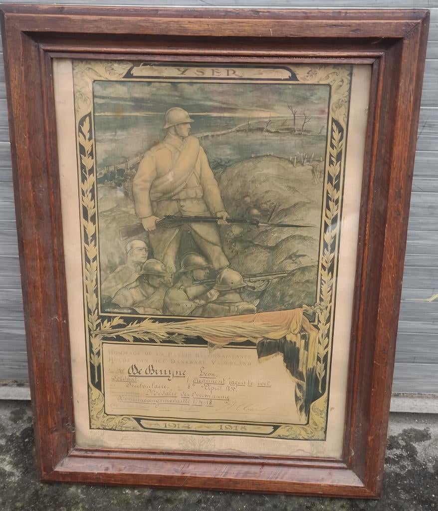 dilpome yser signe anto carte, Antiquités & Art, Art | Lithographies & Sérigraphies, Enlèvement ou Envoi