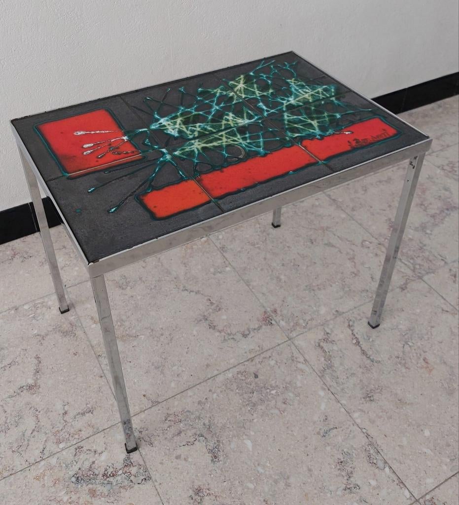 Vintage Juliette Belarti keramiek tegel bijzettafel, Ophalen