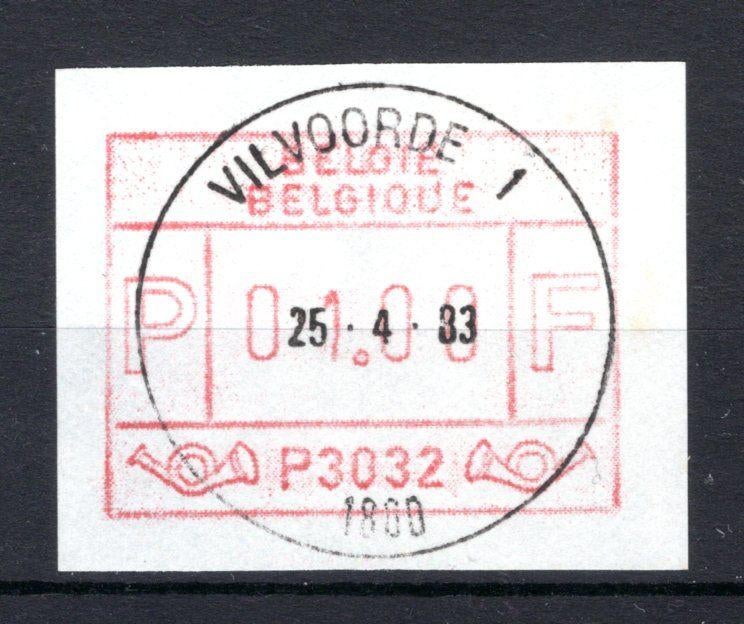 ATM 32 FDC 1983 Type I - Vilvoorde 1, Ophalen of Verzenden, Gestempeld, 1e dag stempel, Postfris