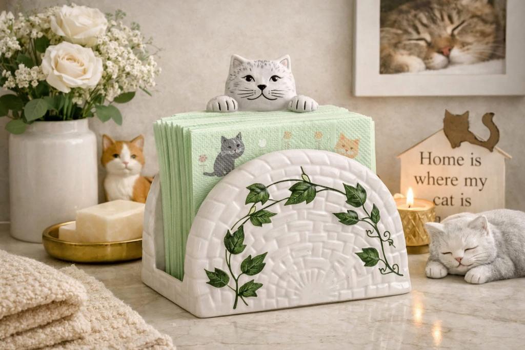 Porte serviette céramique chat, Enlèvement