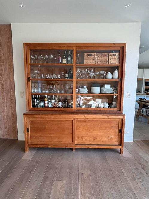 Vitrinekast in teak, Huis en Inrichting, Kasten | Buffetkasten, Gebruikt, Ophalen
