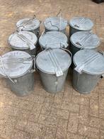 Mooie oude zinken vuilnisemmers,vuilnisbakken in topstaat, Ophalen, Gebruikt