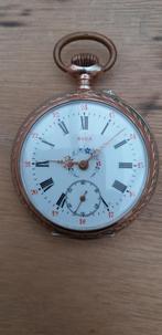 Mooi bewerkte zakhorloge Niga bloemendeco - 0.800 stempel, Ophalen of Verzenden, Zilver, Zakhorloge