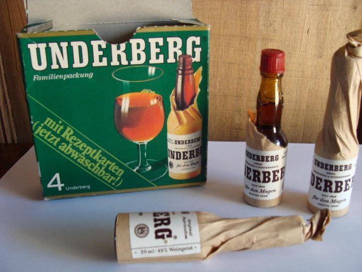 3 mini bouteilles pleines de liqueur, Underberg, vintage, Verzamelen, Wijnen, Nieuw, Overige typen, Overige gebieden, Vol, Ophalen of Verzenden