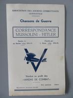 Combattants Leopoldville 1914 - 1918 Muziek Hitler Mussolini, Verzamelen, Verzenden, Overige soorten, Foto of Poster