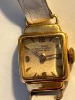 Dameshorloge uit de jaren 50, Handtassen en Accessoires, Horloges | Dames, Polshorloge, Ophalen of Verzenden, Goud, Leer