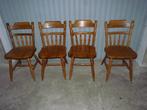 4 stevige grenen stoelen, Gebruikt, Bruin, Ophalen of Verzenden, Vier
