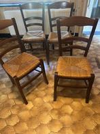 4 stoelen met rieten zitvlak, Antiek en Kunst, Ophalen