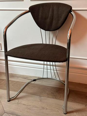 Italiaanse design eetkamerstoelen., Enlèvement, Brun, Tissus, Cinq, Six Chaises ou plus