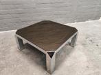 Table basse Belgo Chrom originale en verre miroir 80x80cm, Enlèvement, Verre