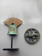 Bronzen stempel en bijltje, Ophalen of Verzenden