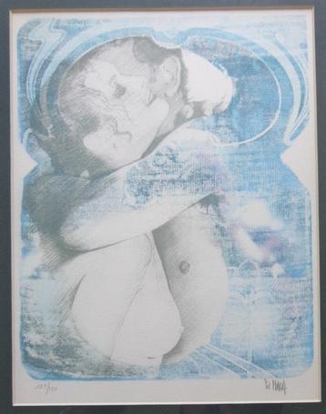 POL MARA / KOPPEL / KLEURLITHO / 49x40cm / KADER / SIG beschikbaar voor biedingen