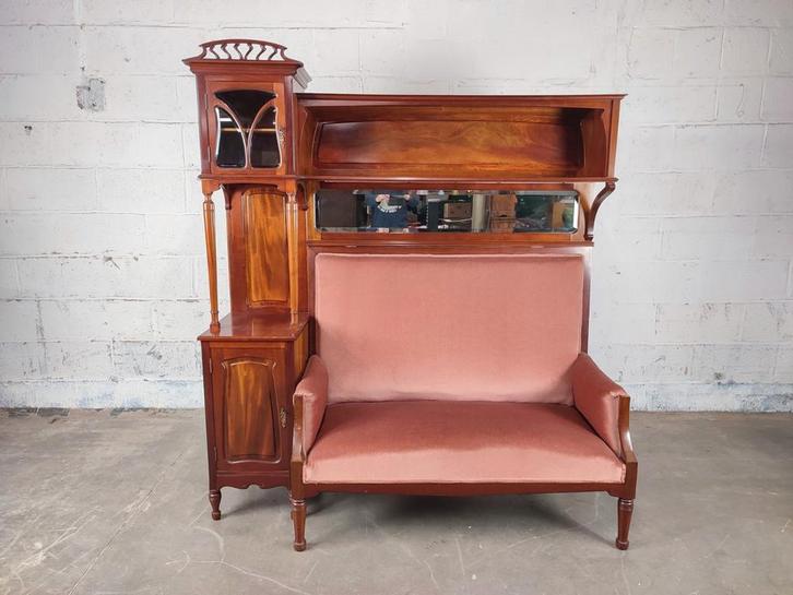 Prachtig art nouveau halmeubel, Antiquités & Art, Antiquités | Meubles | Chaises & Canapés, Enlèvement