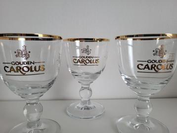3x gouden carolus degustatieglas op voet 15 cl gouden rand beschikbaar voor biedingen