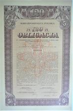 Rzeczpospolita Polska-oblig.de l'empr.de conv.5%-120zl, Ophalen of Verzenden, 1920 tot 1950, Obligatie of Lening
